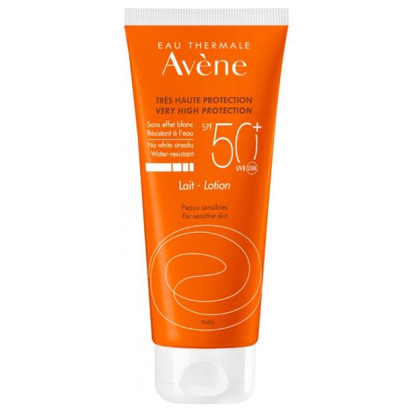 Avène Solaire Lait SPF 50+ - 100 ml - Peaux hypersensibles au soleil ou très claires