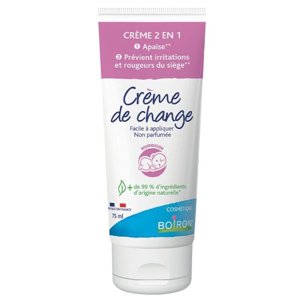 Boiron Crème de Change - Dès la Naissance -  Prévient les Irritations du Siège et Apaise la Peau - 75ml