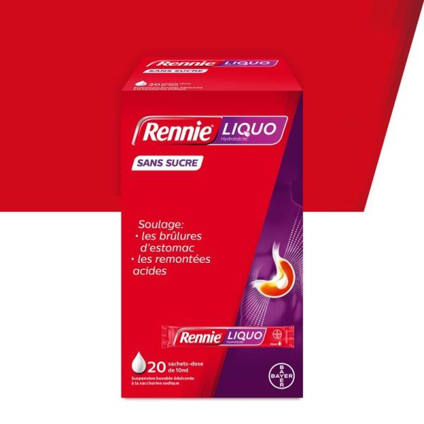 RennieLiquo sans sucre suspension buvable 20 sachets