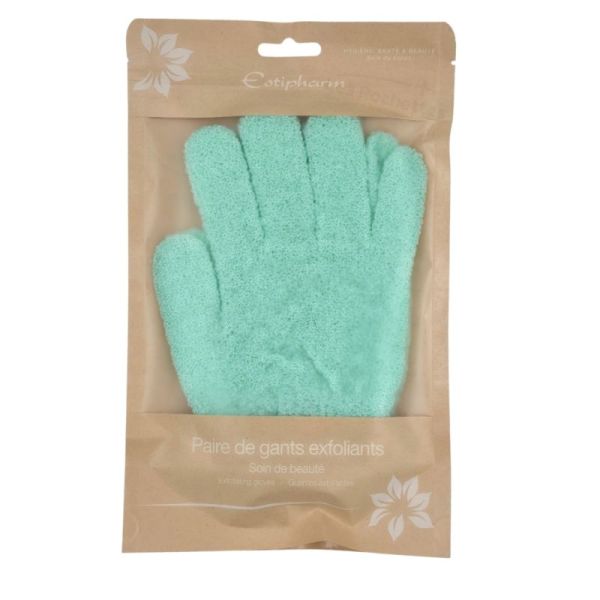 Estipharm  Paire de Gants Exfoliants - Accessoire soin de beauté gommage corps pour une peau douce et nette - Coloris Aléatoire