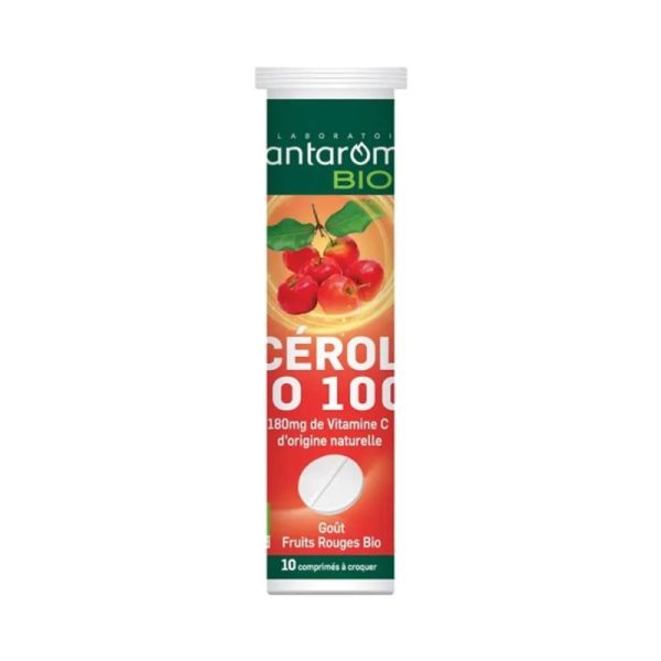 Santarome Acérola Bio 1000 Vitamine C Naturelle - 10 comprimés à croquer