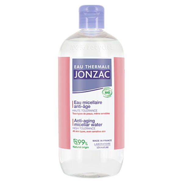 Jonzac Sublimactive Eau Micellaire Haute Tolérance Anti-âge Bio - Traite les Signes de l'Âge - 500ml