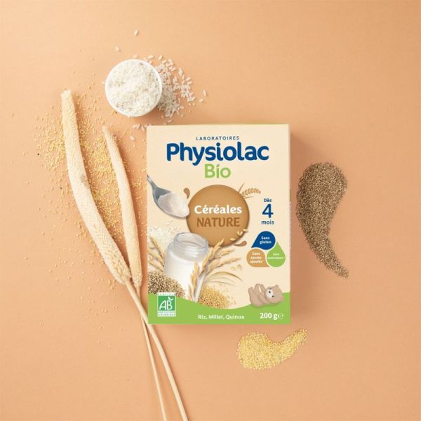 Physiolac Bio Céréales Nature Dès 4 Mois 200g – Diversification alimentaire bio