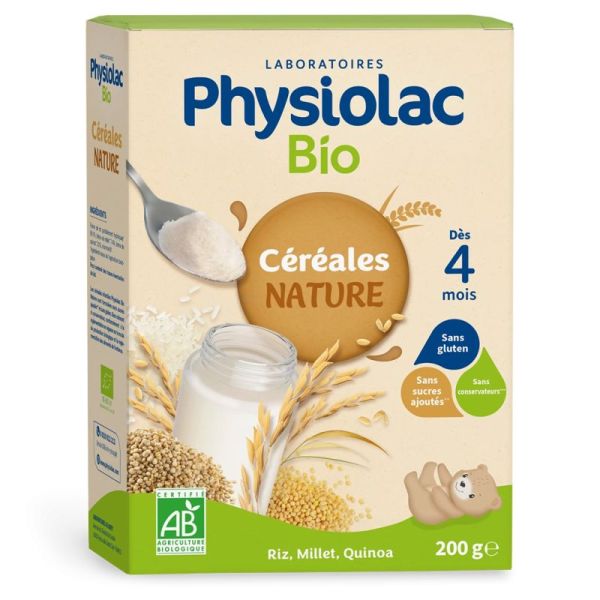 Physiolac Bio Céréales Nature Dès 4 Mois 200g – Diversification alimentaire bio
