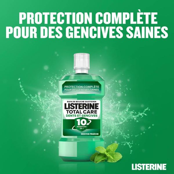 Listerine Bain de Bouche Total Care Dents et Gencives 500 ml - Menthe fraîche