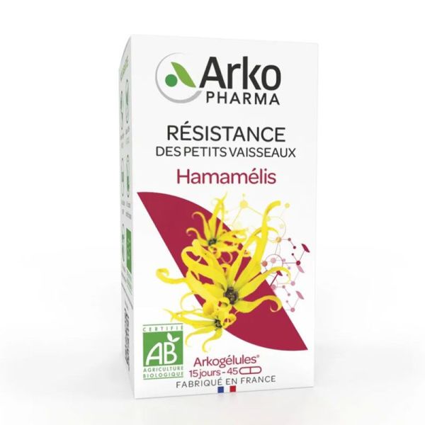 Arkopharma Arkogélules Hamamélis Bio - 45 gélules - Circulation & Jambes légères