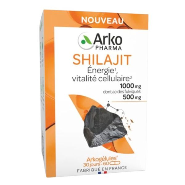 Arkopharma Arkogélules Shilajit 60 Gélules – Énergie et vitalité cellulaire