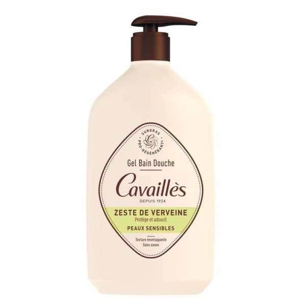 Cavaillès Gel Bain Douche Zeste de Verveine Peaux Sensibles - 1 Litre