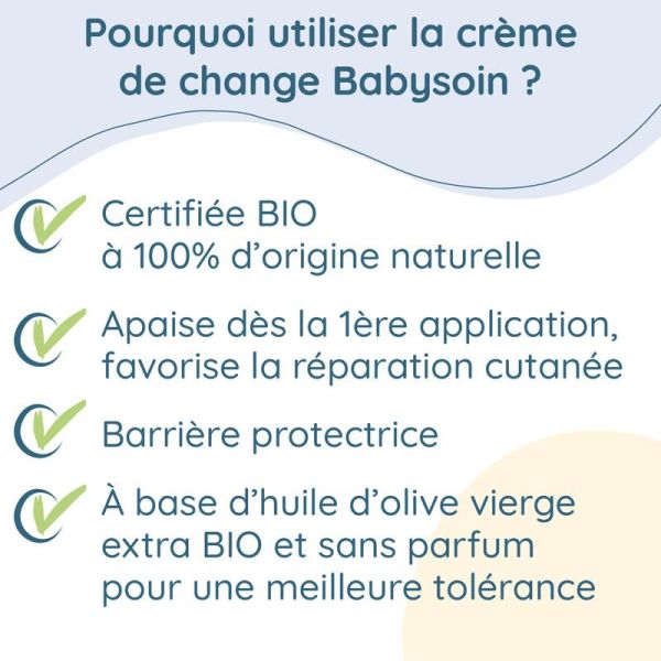 Babysoin Crème de Change BIO - 75g - Protection et réparation du siège de bébé