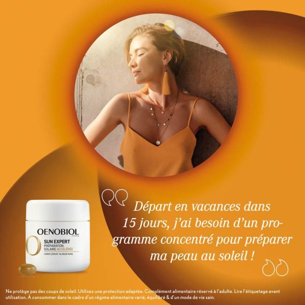 Oenobiol Sun Expert Préparateur Solaire Accélérée - Lot de 2 x 15 Gélules - Bronzage rapide, éclat naturel