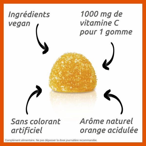 Vitascorbol Vitamine C 1000mg - 30 gommes - Énergie et immunité au quotidien