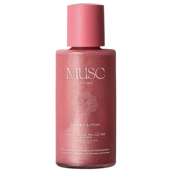 Musc Intime Sweet Litchi Huile Glow Pailletée Corps 100ml – Éclat et nutrition