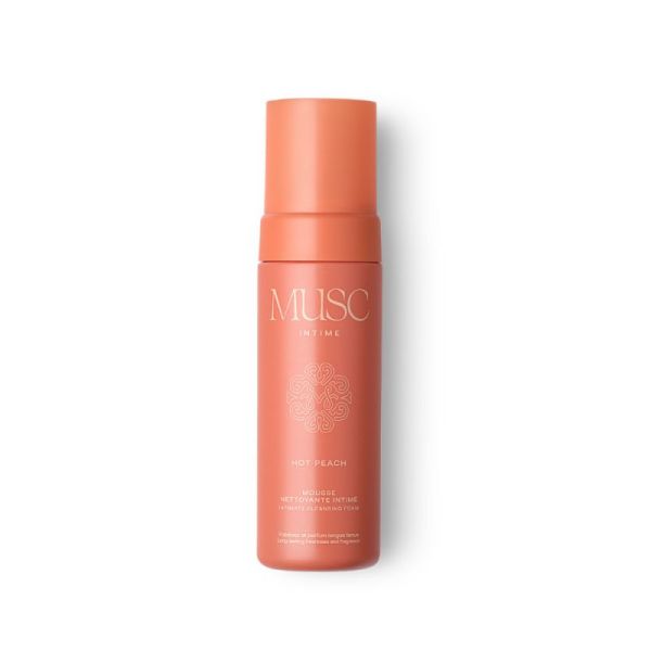 Musc Intime Hot Peach Mousse Nettoyante Intime 150 ml - Fraîcheur et parfum fruité longue tenue pour la toilette intime