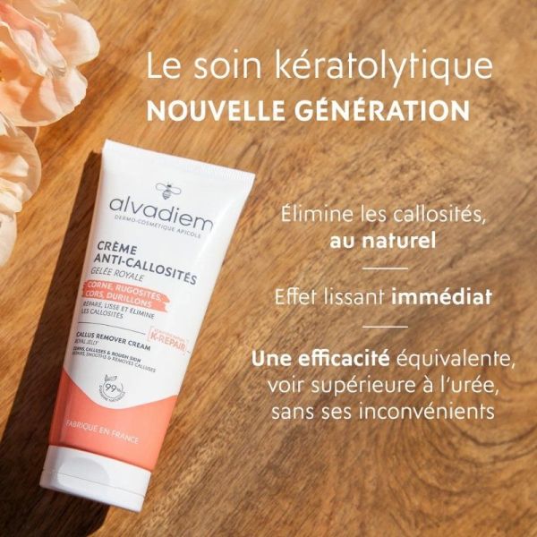 Alvadiem Crème Anti-Callosités À La Gelée Royale - Élimine Callosités, Durillons, et Cors - 75ml
