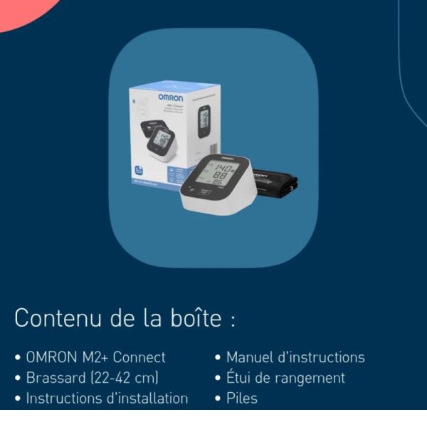 Omron Tensiomètre M2+ Connect - 1 unité - Précision clinique et suivi connecté simplifié