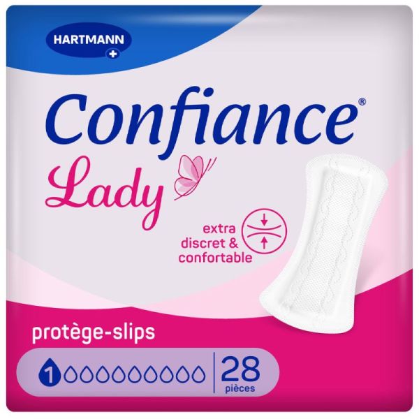 Confiance Lady Pads 1 Goutte - 28 protections - Protège-slips féminins ultra-discrets