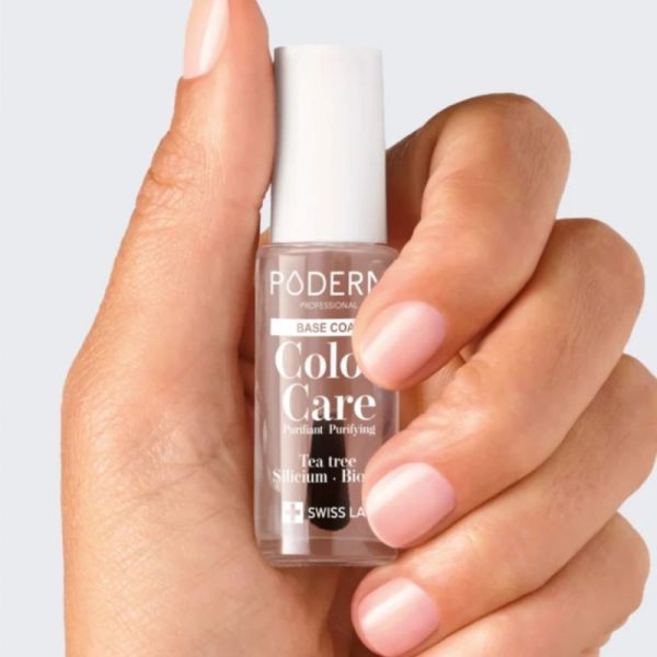 Poderm Base Coat Color Care Tea Tree 8 ml - Base protectrice pour ongles abîmés