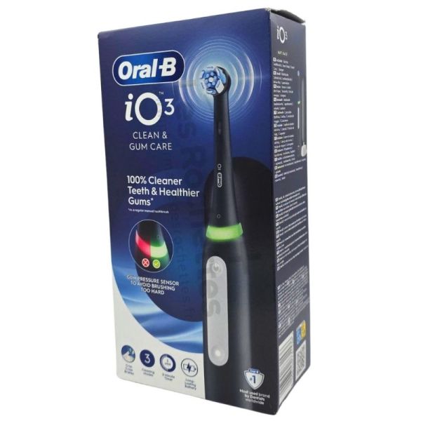 Oral-B iO3 Brosse à Dents Électrique Rechargeable - Couleur : noir mat