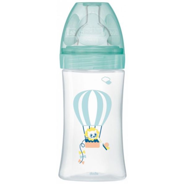 Dodie Biberon Tétine Plate Anti-Coliques 0-6 mois 270ml - Débit 2