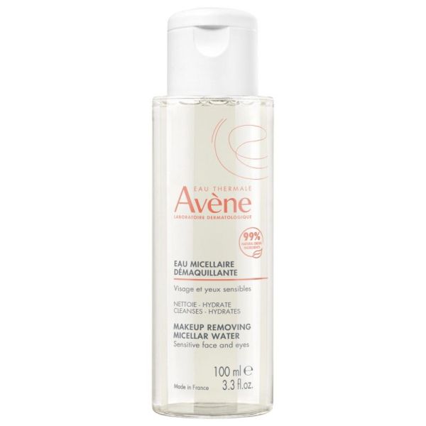 Avène Les Essentiels Eau Micellaire Démaquillante - 100 ml - Nettoie et apaise les peaux sensibles