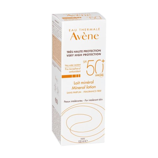 Avène Solaire Lait Minéral SPF 50+ - 100 ml - Très haute protection pour peaux intolérantes