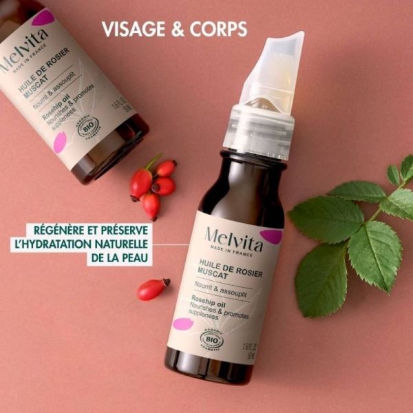 Melvita Huile de Beauté de Rosier Muscat Bio 50 ml