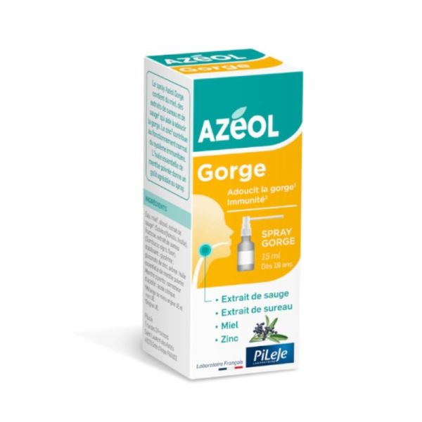 Pileje Azéol Spray Gorge - Adoucit la Gorge - 15ml