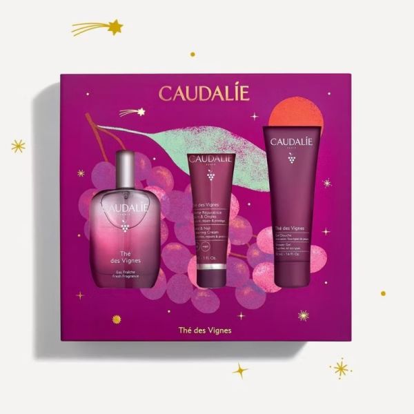 Caudalie Coffret de Noël Eau Fraîche Thé des Vignes 3 Soins - Sillage sensuel et soin du corps