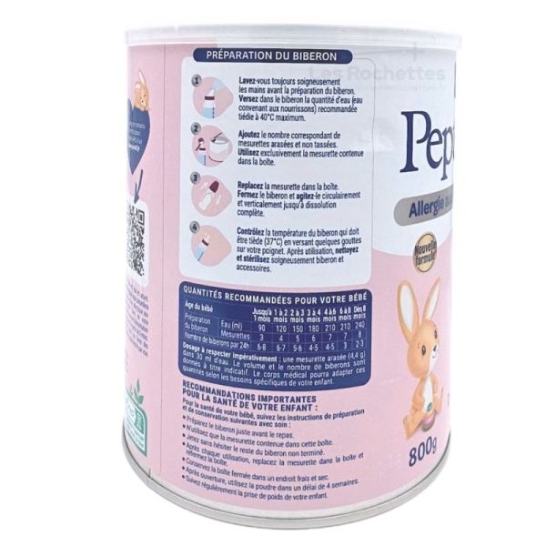 Picot Pepti Junior - Lait Infantile au Riz - Bébé de 0 à 36 mois - Allergie aux PLV - 800g