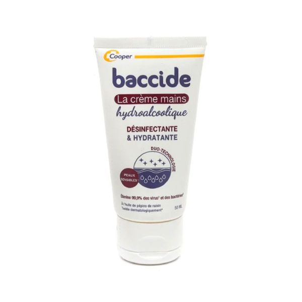 Baccide Crème Mains Hydroalcoolique - Hydratante & Désinfectante - 50ml