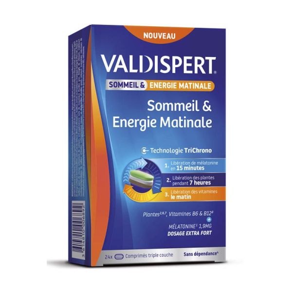 Valdispert Sommeil & Energie Matinale - 30 Comprimés - Réduit le Temps d'Endormissement