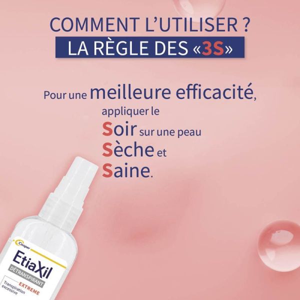 Etiaxil Spray Déodorant Détranspirant Aisselles Mains Pieds Torse - 30ml - Anti-transpirant extrême