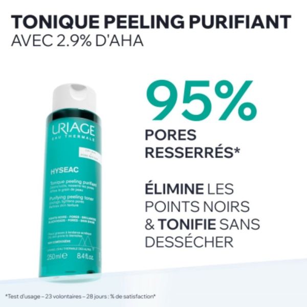 Uriage Hyséac Tonique Peeling Purifiant 250 ml - Resserre les pores et affine le grain de peau