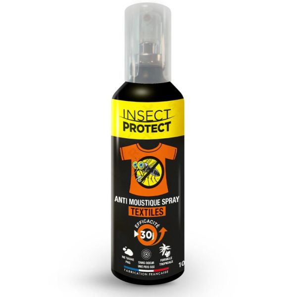 Insect Protect Anti Moustique Spray Textiles 100ml – protection 30 jours formule tropicale