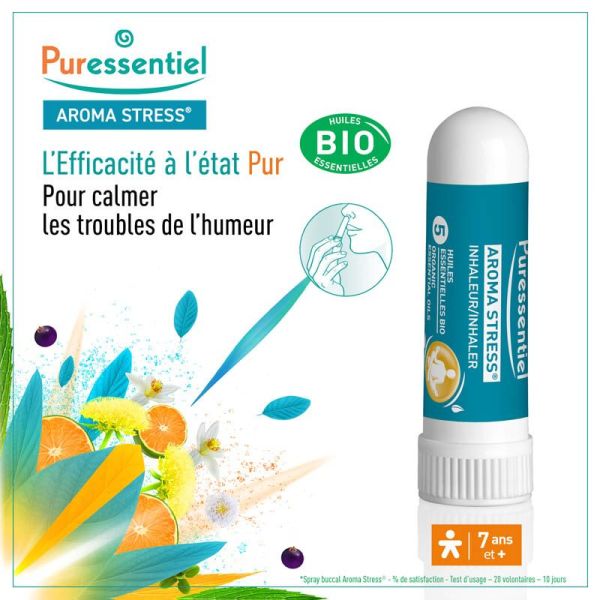 Puressentiel Aroma Stress Inhaleur aux 5 Huiles Essentielles - 1ml