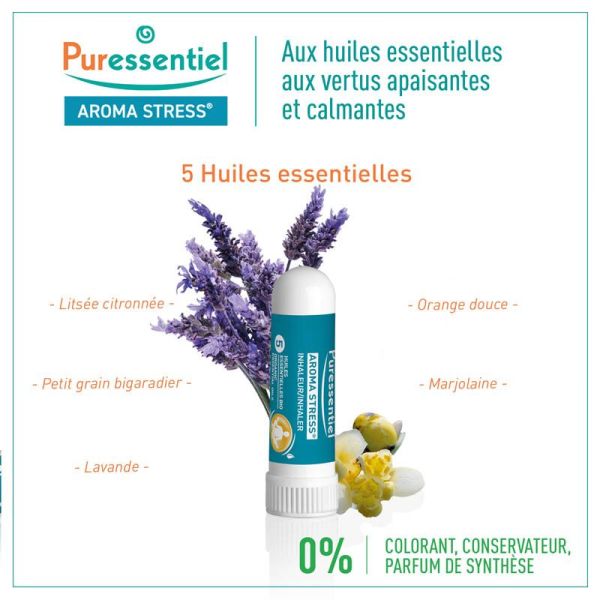 Puressentiel Aroma Stress Inhaleur aux 5 Huiles Essentielles - 1ml