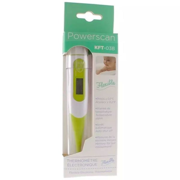 Ageti Thermomètre Électronique Flexible Powerscan KFT03B - 1 unité - Précis, Sécurisé et Rapide
