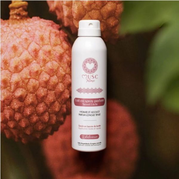 Musc Intime Lait en Spray Parfumé Sweet Litchi 100 ml – hydratation et parfum délicat