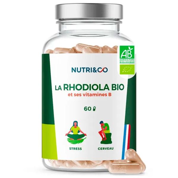 Nutri&Co Rhodiola Bio - 60 gélules - Fatigue et stress naturellement sous contrôle