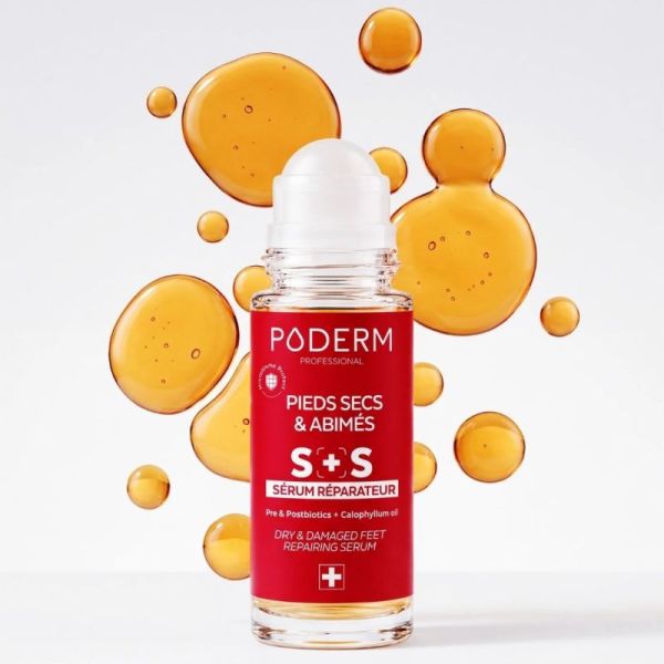 Poderm Sérum Réparateur Pieds Secs et Abîmés en Roll-on 50 ml - Nourrit répare et protège