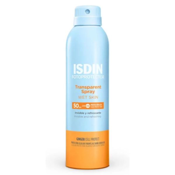 Isdin Fotoprotector Transparent Spray Wet Skin SPF50 Protection Solaire Corps - 250 ml
