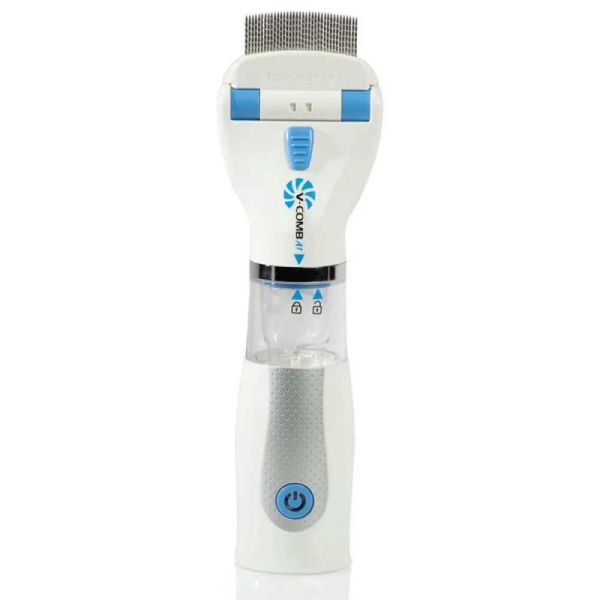 Aquaromat Aspirateur Électrique à Poux Rechargeable V-comb - 1 pièce - Élimine poux et lentes