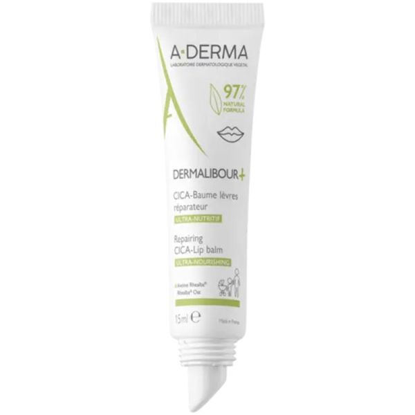 A-Derma Dermalibour+ Cica-Baume Lèvres Réparateur 15ml – Nutrition et apaisement