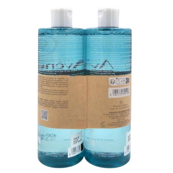 Avène Cleanance Eau Micellaire Offre spéciale 2x400 ml - Démaquille, nettoie et matifie les peaux à imperfections