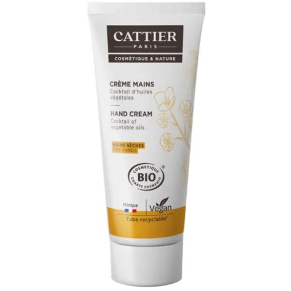 Cattier Crème Mains Sèches Bio 75ml – Hydrate, nourrit et répare