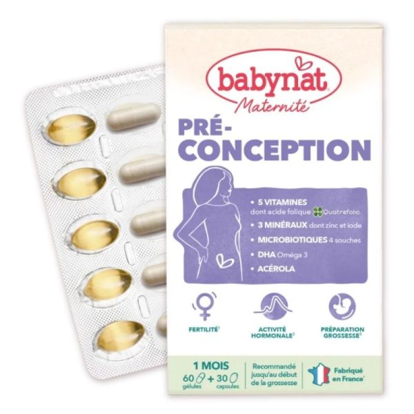 Babybio Babynat Maternité Préconception Cure de 1 mois – soutient la fertilité et prépare idéalement l'organisme à la grossesse
