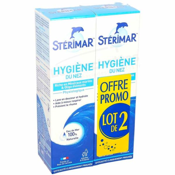 Sterimar Spray Hygiène du Nez 2 x 100ml - Riche en Oligoélements