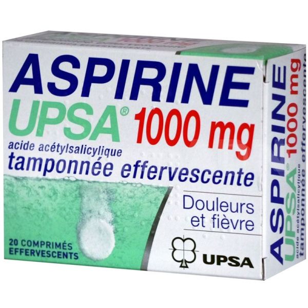 UPSA aspirine 1000 mg 20 comprimés effervescents UPSA