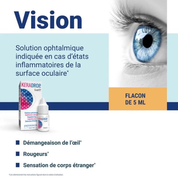 Densmore Keradrop Collyre 5 ml - Hydrate et apaise les inflammations oculaires
