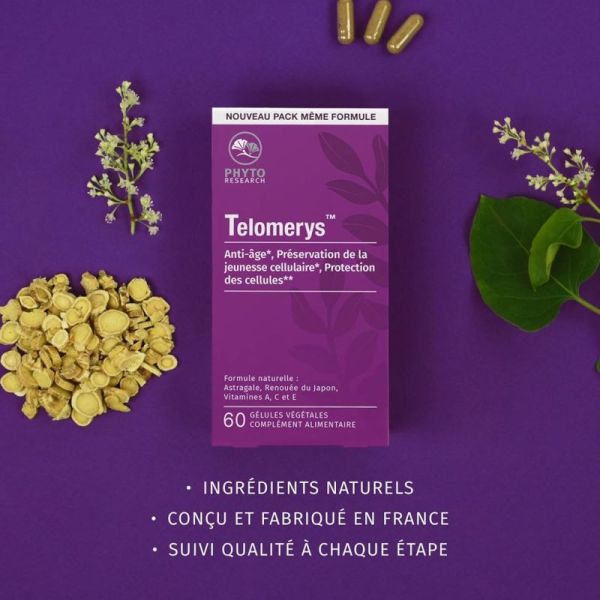 Phytoresearch Telomerys - Complément Alimentaire Anti-âge - 60 Gélules